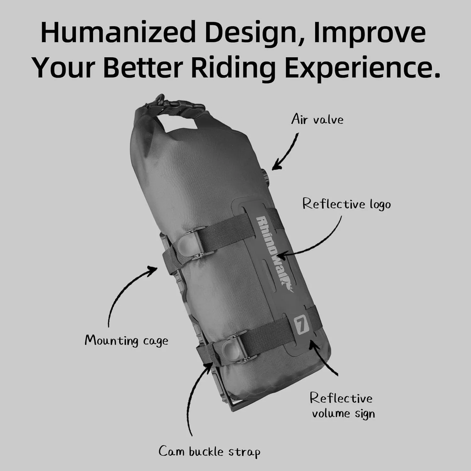 Rhinowalk Bike Front Fork Bag Waterproof Bike Pannier Bag Saddle Bag Fork Bag Rack Bicycle Bag 7L for Mountain Bike Road Bike Accessories-Black