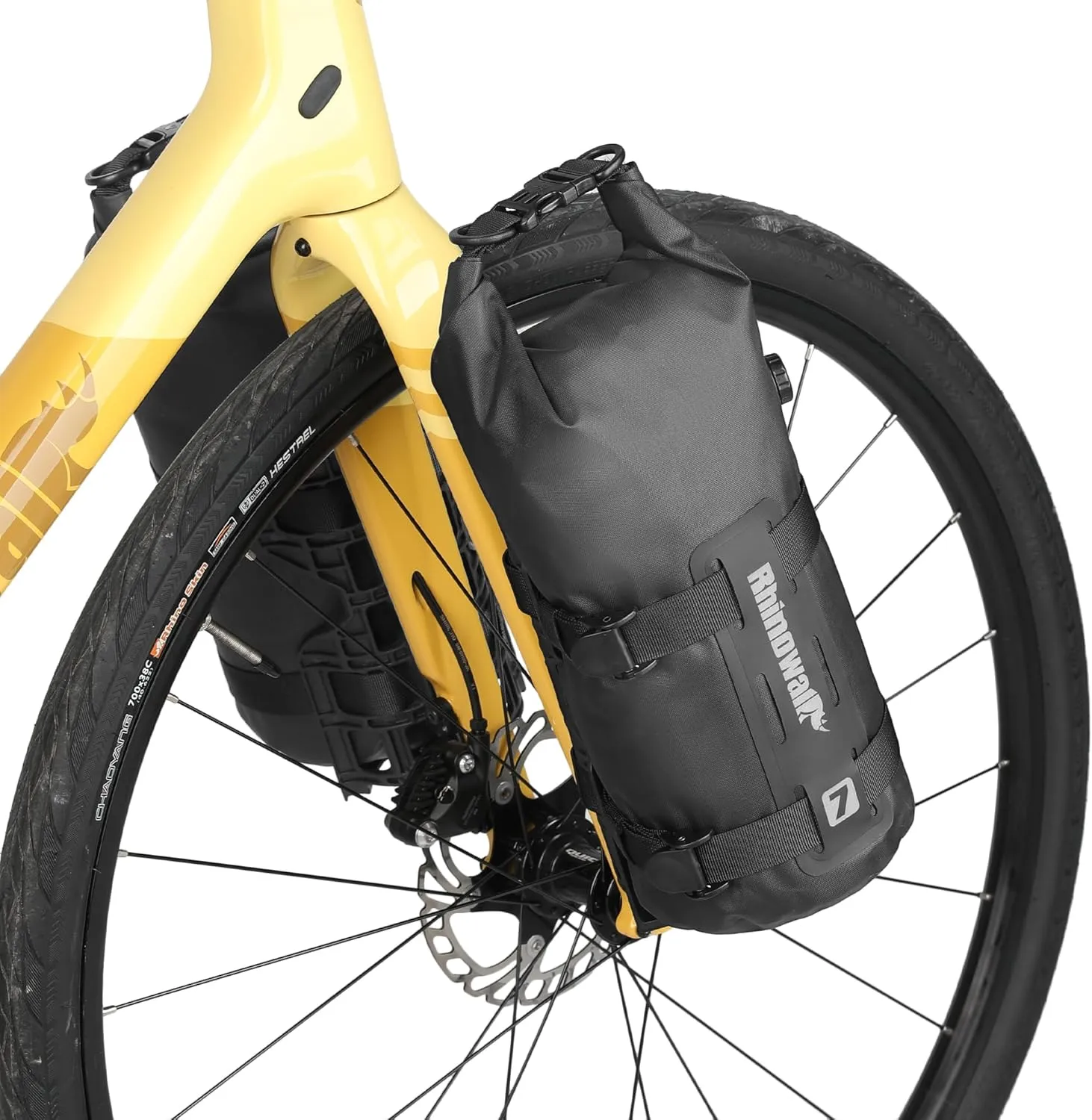 Rhinowalk Bike Front Fork Bag Waterproof Bike Pannier Bag Saddle Bag Fork Bag Rack Bicycle Bag 7L for Mountain Bike Road Bike Accessories-Black