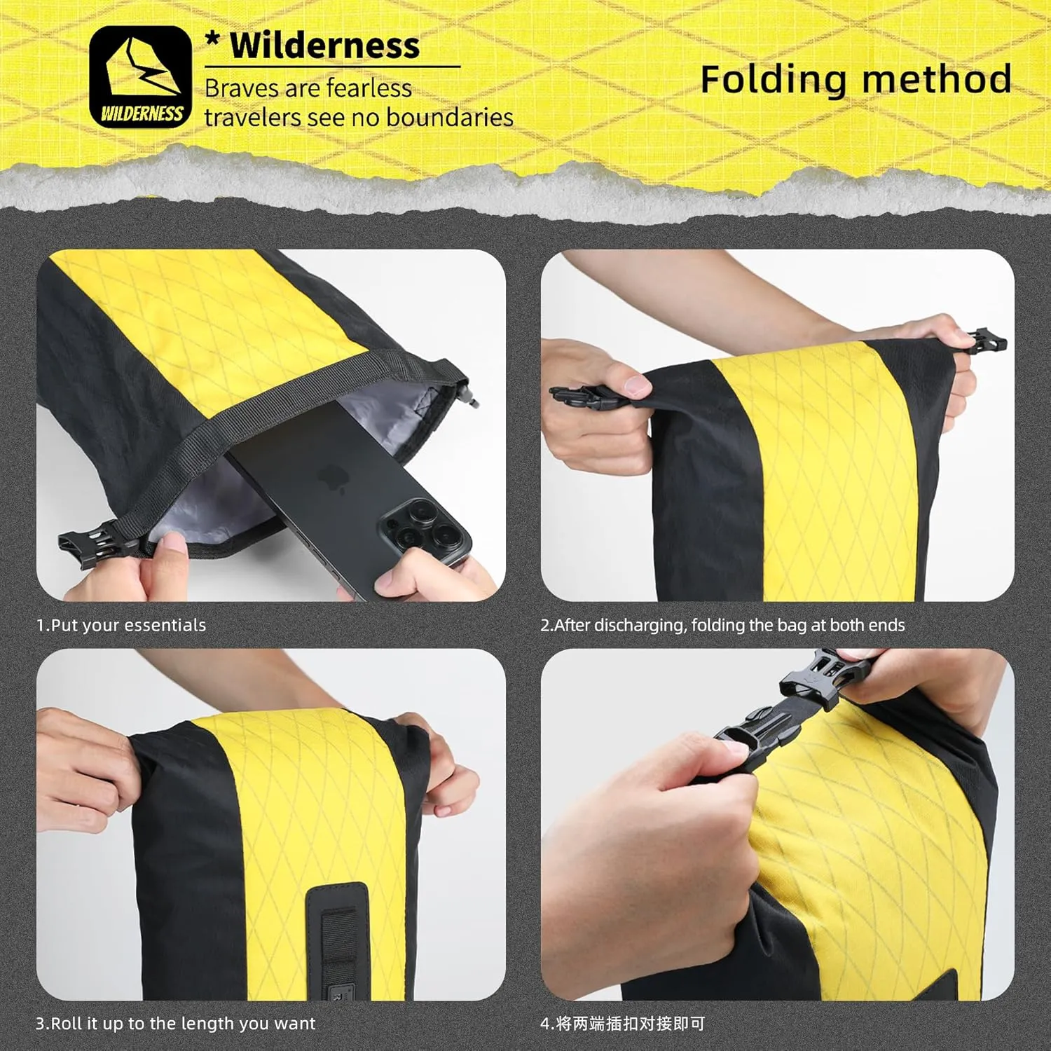 Rhinowalk Bike Front Fork Bag - Waterproof Pannier Saddle Bag - 6.5L for E-Scooter, Mountain, Road Bike Accessories - Black