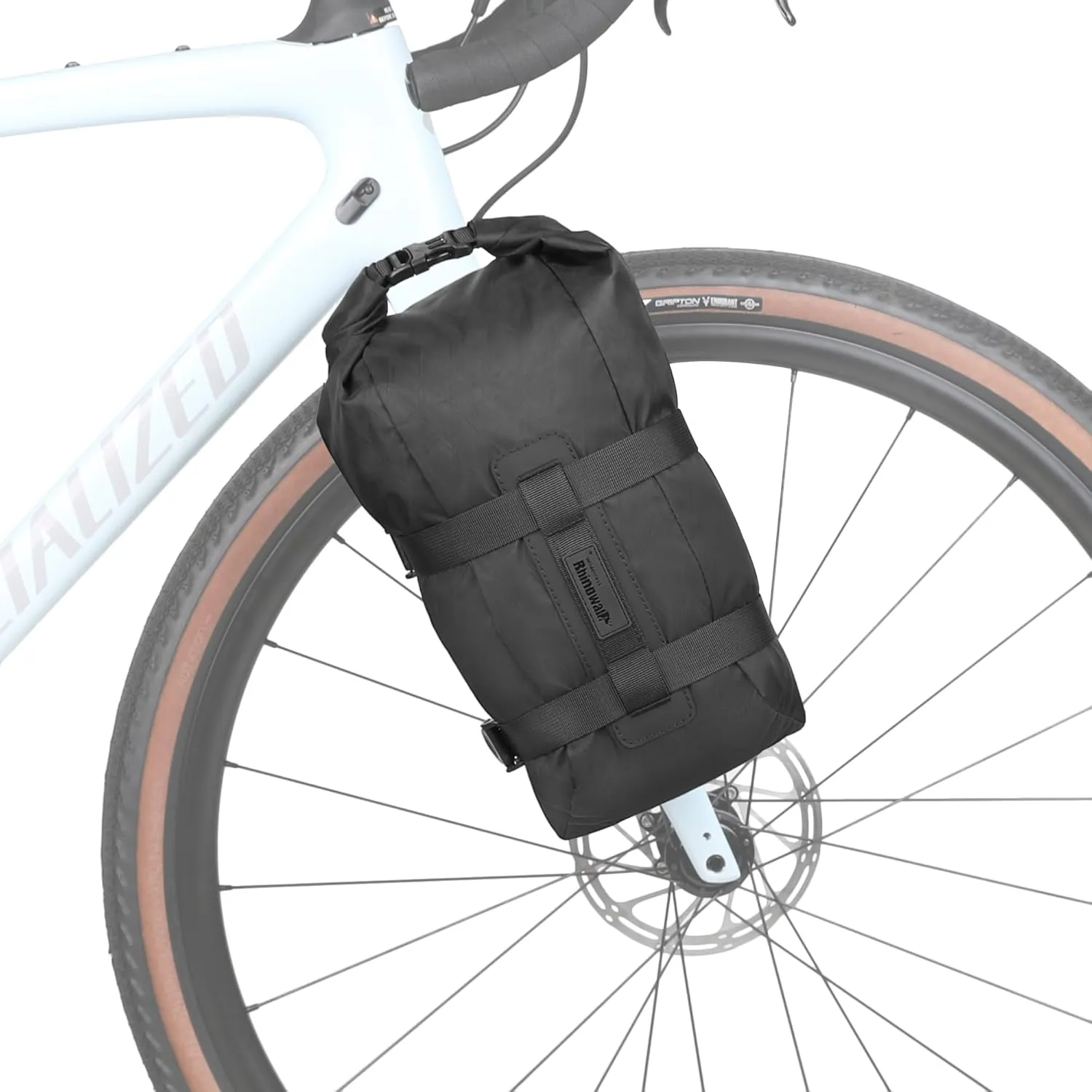 Rhinowalk Bike Front Fork Bag - Waterproof Pannier Saddle Bag - 6.5L for E-Scooter, Mountain, Road Bike Accessories - Black