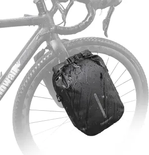 Rhinowalk Bike Front Pannier Bag Fork Bag Waterproof Bicycle Rack Bag Shoulder Bag for E-Scooter Mountain Bike Accessories -Black, 6L