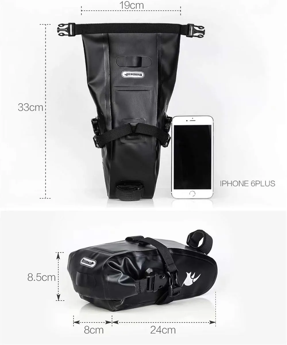 Rhinowalk Bike Saddle Bag Waterproof Bicycle Bag Cycling Seat Bag Mountain Road Portable Storage Bag, 1.5L