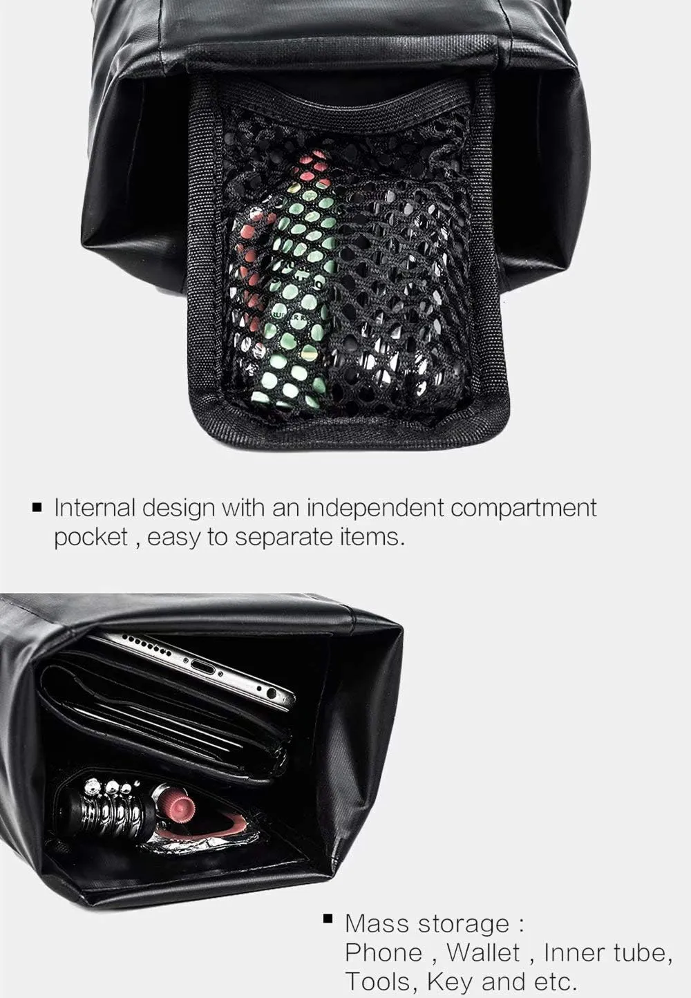 Rhinowalk Bike Saddle Bag Waterproof Bicycle Bag Cycling Seat Bag Mountain Road Portable Storage Bag, 1.5L