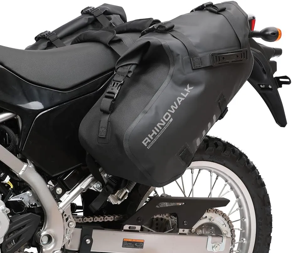 Rhinowalk Motorcycle Saddle Bags Waterproof Anti-Vibration Motor Side Bags Shoulder Bag Motorbike Panniers 18L(9L*2) for most Adventure and Sport Motorcycle Racks, 1 Pair