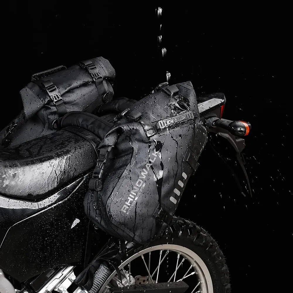 Rhinowalk Motorcycle Saddle Bags Waterproof Anti-Vibration Motor Side Bags Shoulder Bag Motorbike Panniers 18L(9L*2) for most Adventure and Sport Motorcycle Racks, 1 Pair