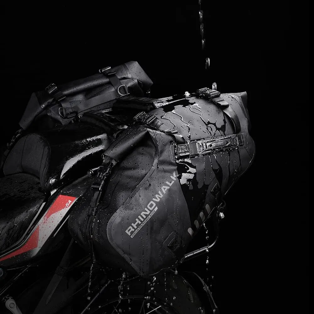 Rhinowalk Motorcycle Saddle Bags Waterproof Anti-Vibration Motor Side Bags Shoulder Bag Motorbike Panniers 28L(14L*2) for most Adventure and Sport Motorcycle Racks, 1 Pair