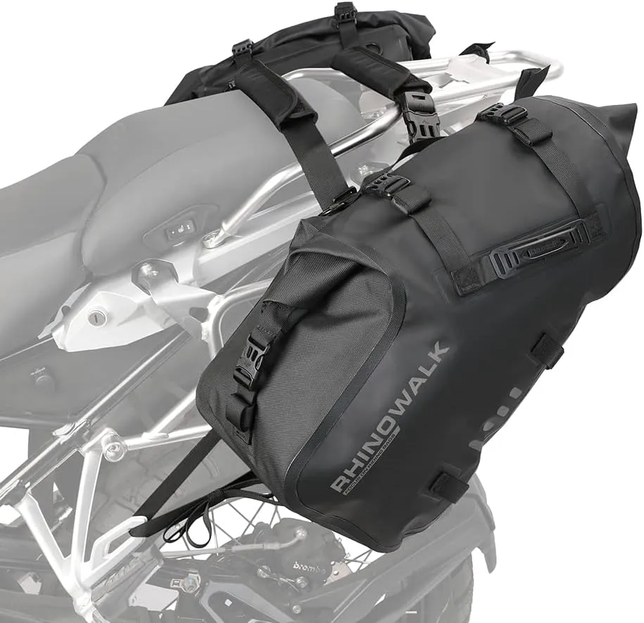 Rhinowalk Motorcycle Saddle Bags Waterproof Anti-Vibration Motor Side Bags Shoulder Bag Motorbike Panniers 48L(24L*2) for most Adventure and Sport Motorcycle Racks, 1 Pair