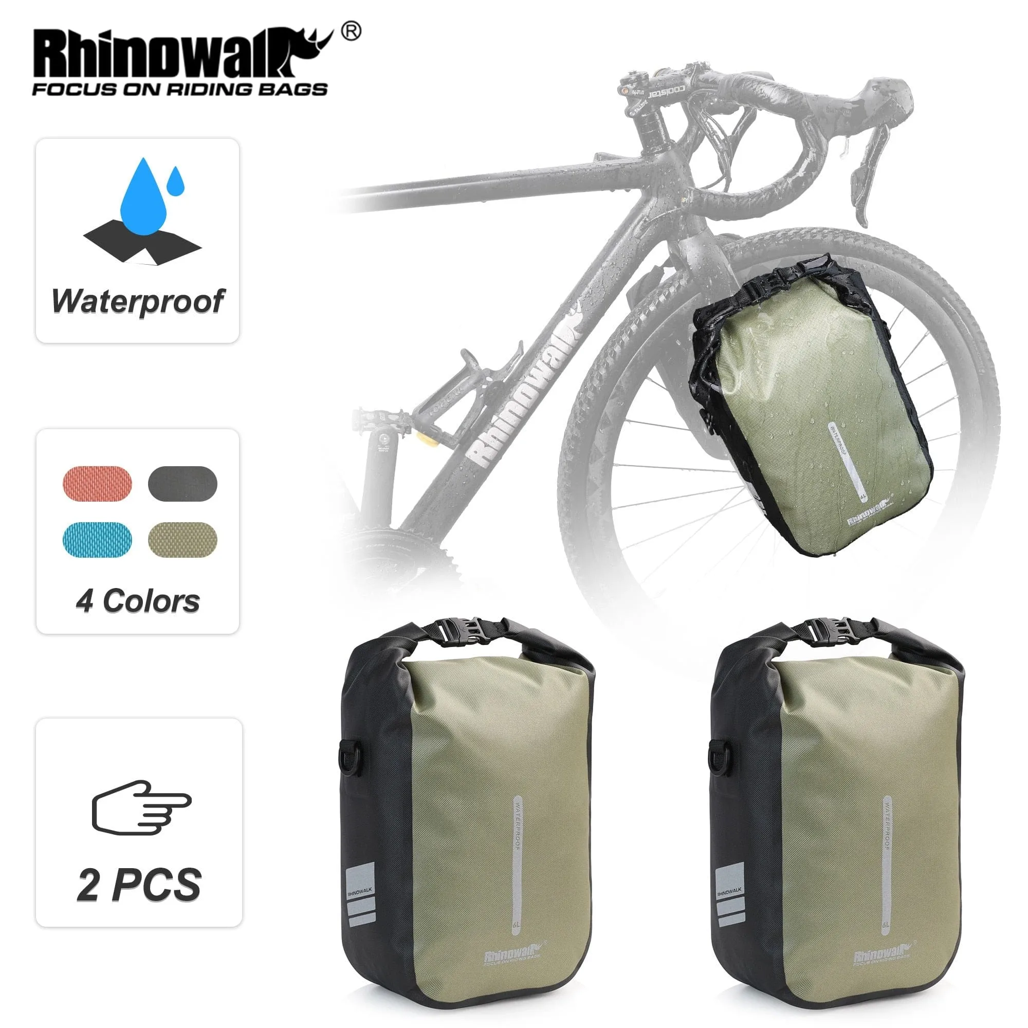 RHINOWALK - Quick Release Front Pannier Bags (4, 6L)