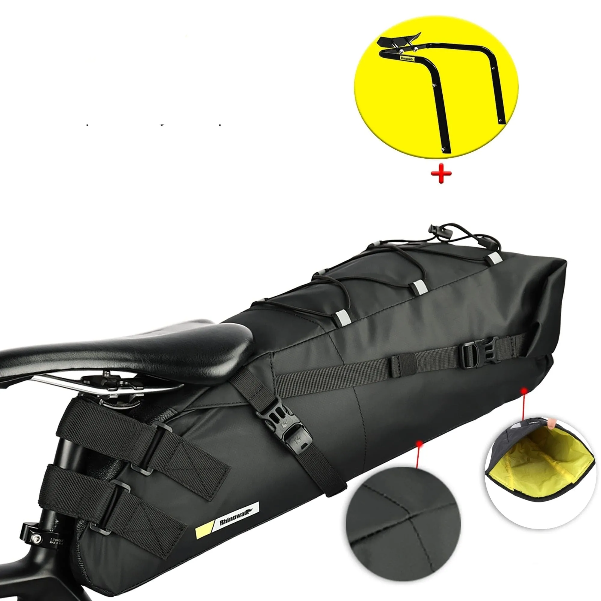 RHINOWALK - Saddle Bags (10L-13L Waterproof) with Stabilizer Bracket Mount