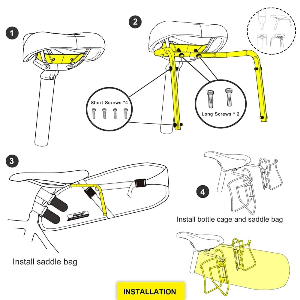 RHINOWALK - Saddle Bags (10L-13L Waterproof) with Stabilizer Bracket Mount