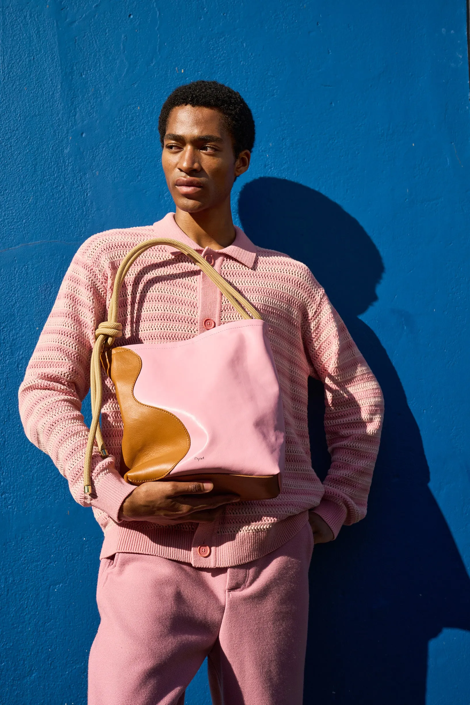 Ripple Tote - Tan / Candy Pink