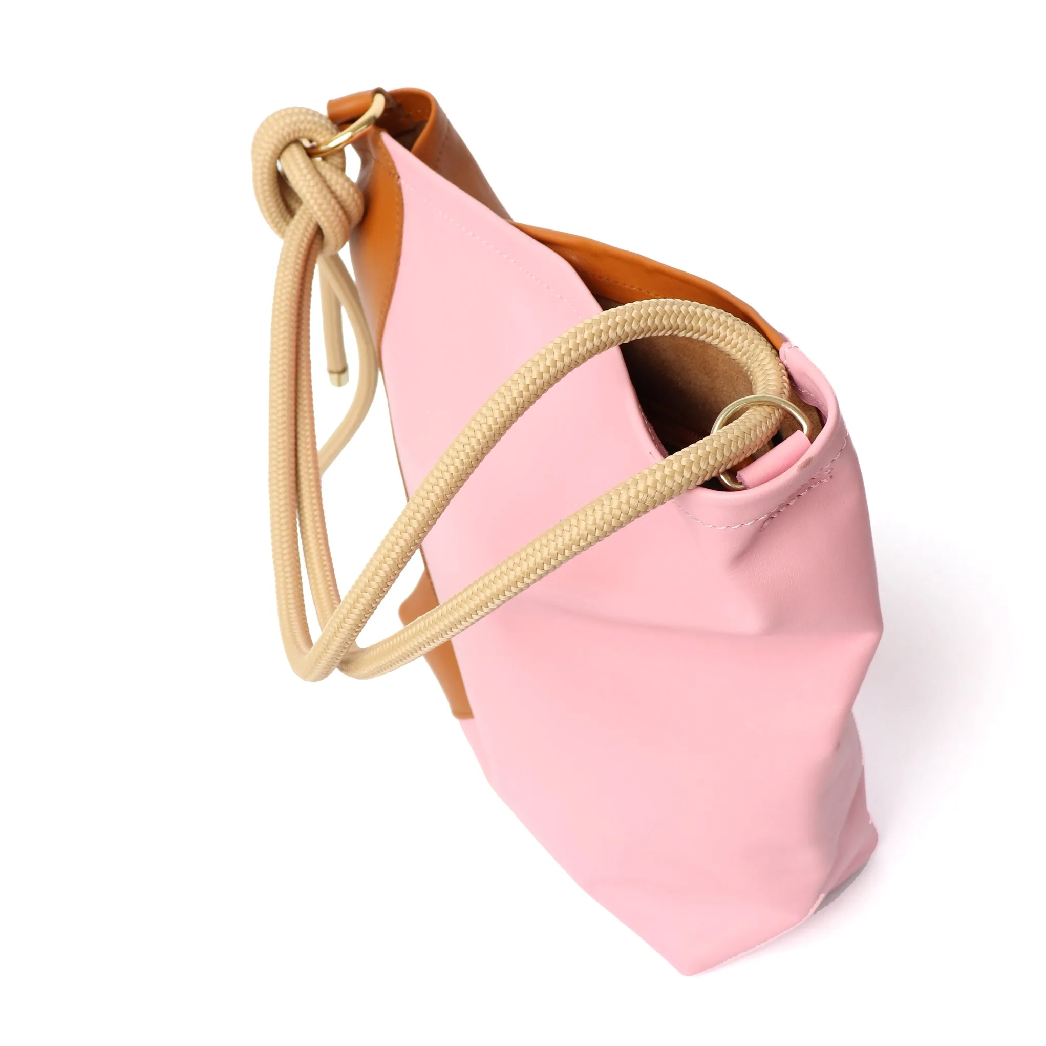 Ripple Tote - Tan / Candy Pink