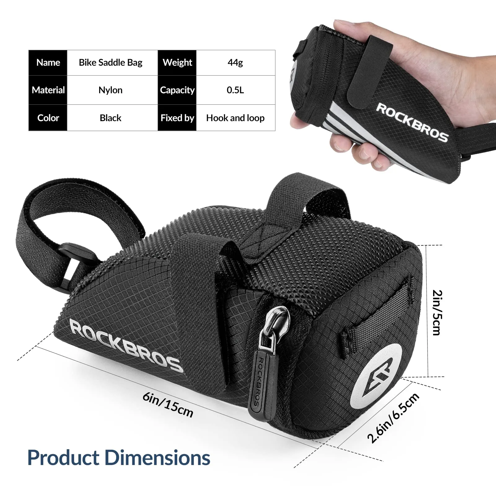 ROCKBROS Bike Mini Saddle Bag Quick Release Under Seat Pouch