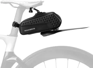 ROCKBROS Bike Saddle Bag Bike Seat Bag Under Seat 3D Hard Shell Bike Bag with Mudguard for Mountain Road Bikes, Quick Release 1.3L