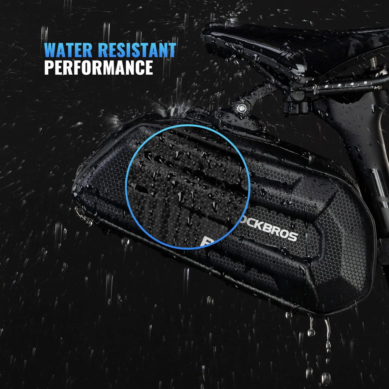 ROCKBROS Bike Saddle Bag Waterproof Bike Bag 1.7L with Taillight Holder