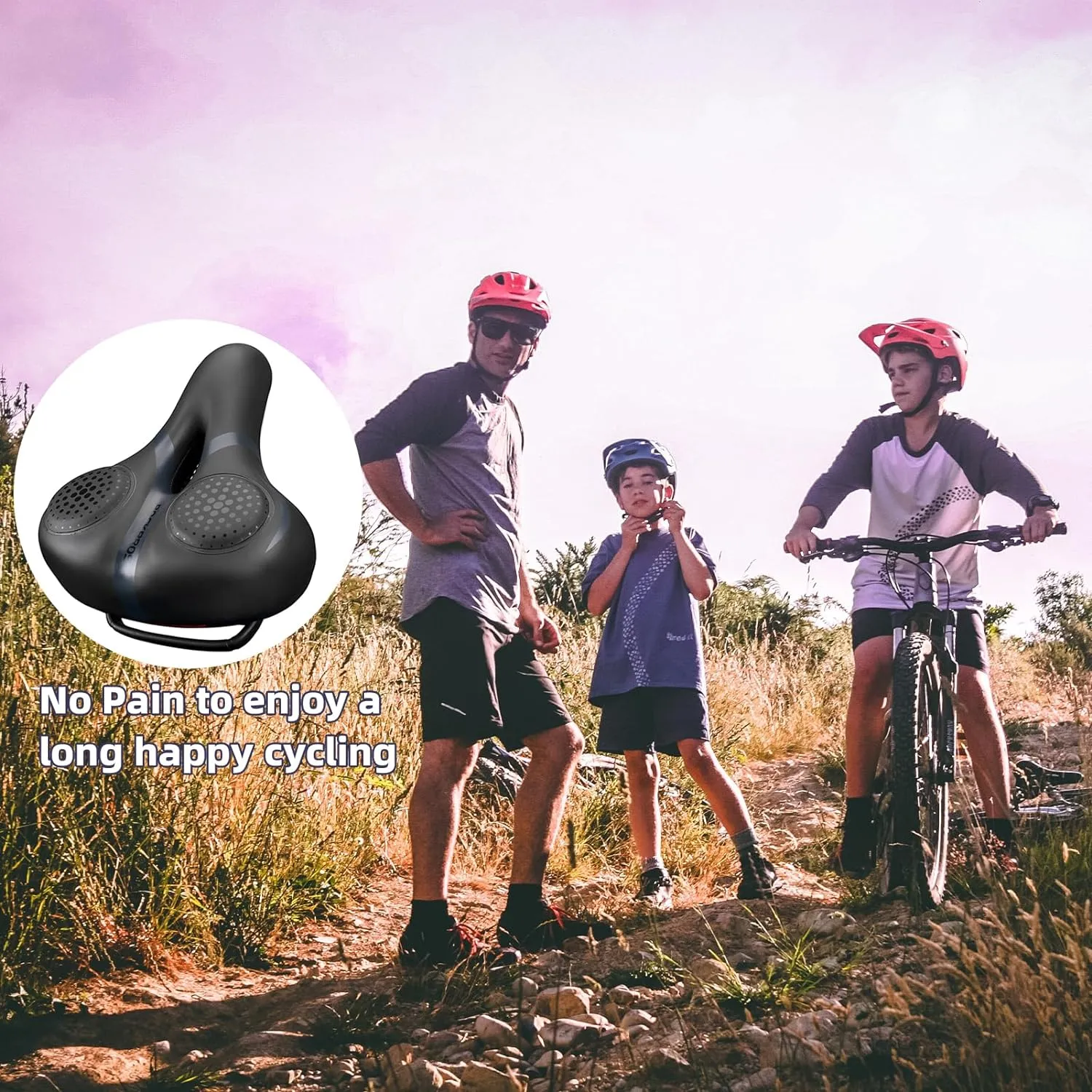 ROCKBROS Bike Seat for Men Women Comfort Wide Gel Bike Seat Replacement,Breathable Waterproof Padded Bicycle Saddle, Compatible with Cruiser/Mountain/Fat Bikes