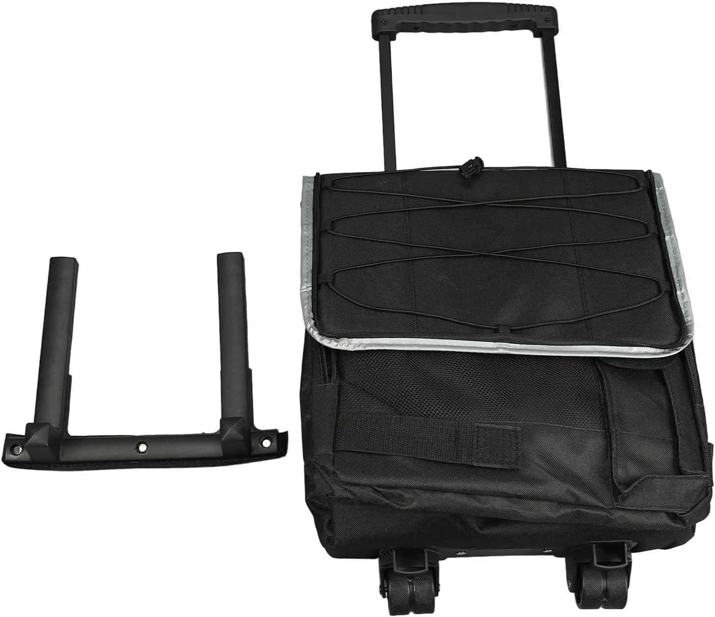 Rolling Cooler Bag Professional Leakproof Insulated Food Storage Bag Camping Outdoor Picnic Black 43L