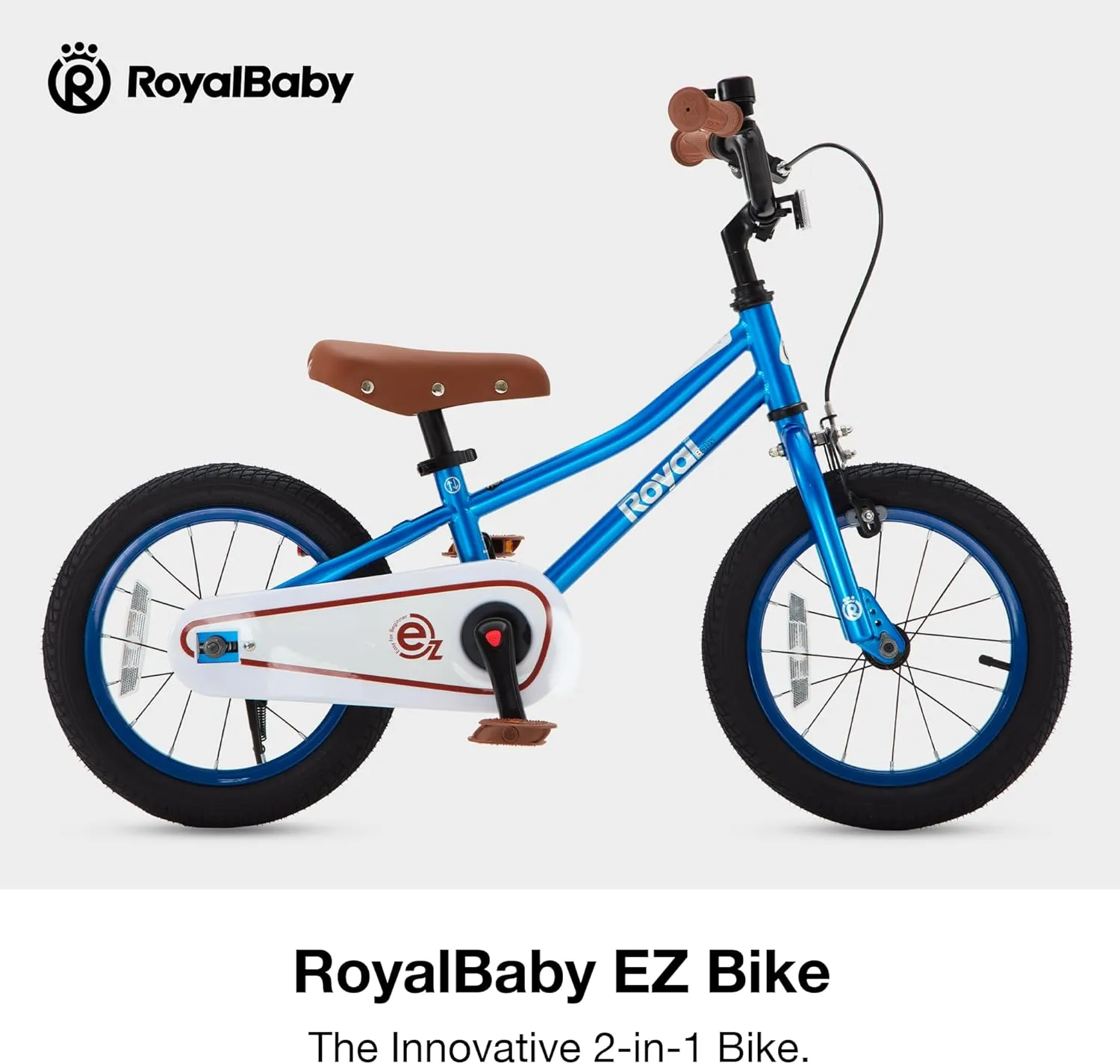 RoyalBaby Kids Bike, Terra EZ Balance to Pedal Convertable Bicycle, 14 16 18 Inch Easy Learn Balancing to Biking Boys Girls Ages 3-9 Years Beginners