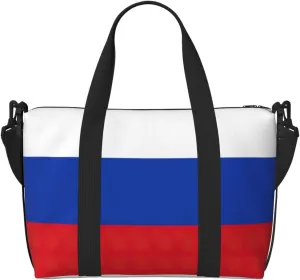 Russian Flag print Travel Duffle Bag,Weekender Bags,Gym Duffel Bag,Luggage Duffle Overnight for Women Men