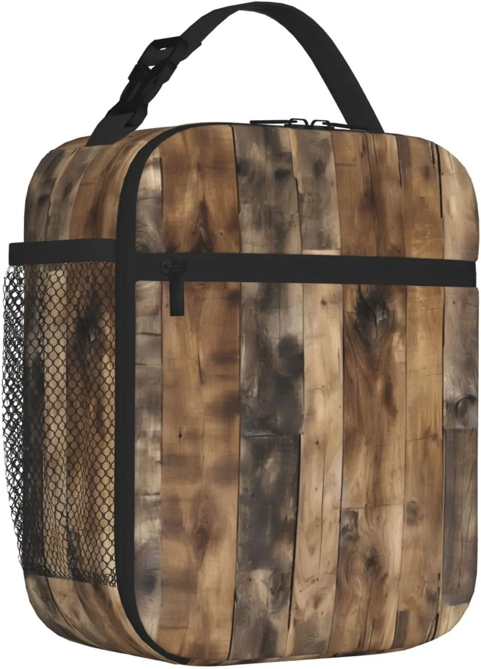 Rustic Wood Plank Lunch Bag For Men Women Insulated Lunchbox Ideal For Work Gym Picnic Days