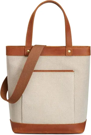 S-ZONE Canvas Leather Tote Bag for Women Designer Crossbody Handbag Satchel Shoulder Purses Top Handle Handbag