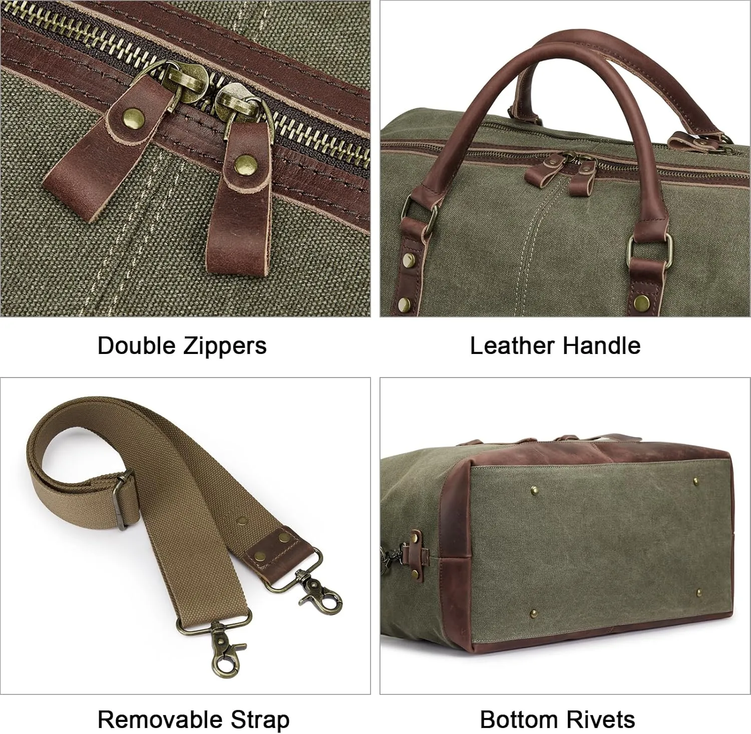 S-ZONE Duffle Bag for Travel Canvas Duffel Bag Carry on Weekender Bag for Men