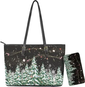 Saddle Bag for Women Shoulder Bag Purse Matched Wristlet Wallet Set of 2