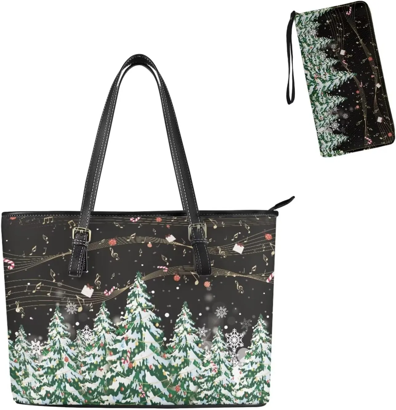 Saddle Bag for Women Shoulder Bag Purse Matched Wristlet Wallet Set of 2