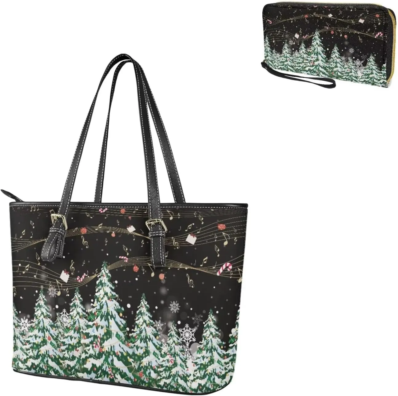 Saddle Bag for Women Shoulder Bag Purse Matched Wristlet Wallet Set of 2