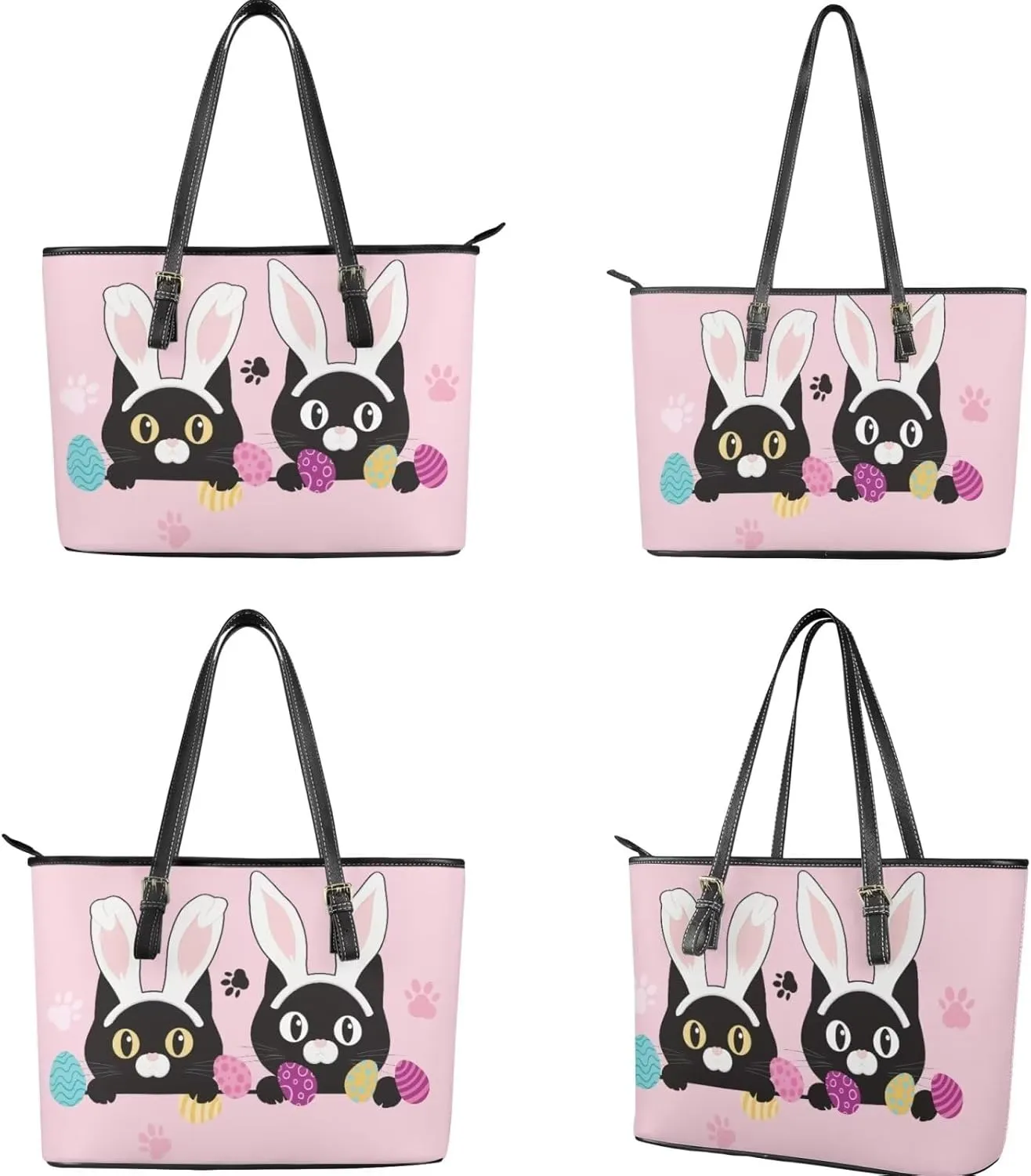 Saddle Purses for Women Easter Day Shoulder Bags Zipper Wallet 2 Pcs