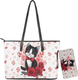 Satchel Handbags Saddle Purse Matched Zipper Wallet Womens 2 Pcs