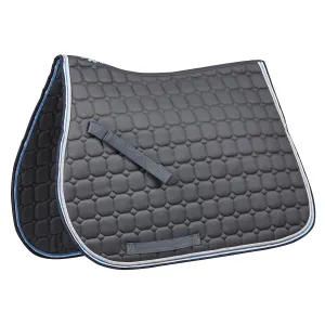 Saxon Coordinate Quilted All Purpose Saddle Pad, Grey/Blue/White, Full