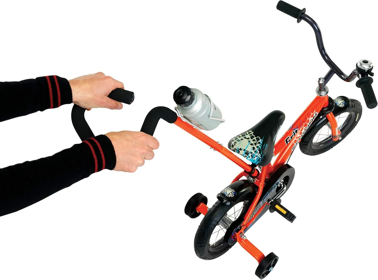 Schwinn Grit and Petunia Push Steer and Ride Kids Bike, For Boys & Girls Ages 2-4 Year Old, Rider Height 28-38 Inch, 12-Inch Wheels, Training Wheels, Detachable Push Handle with Water Bottle & Holder