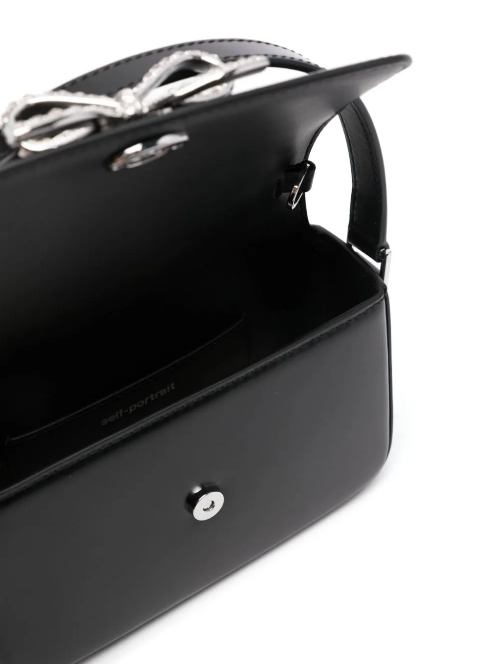 Self Portrait Baguette Micro Leather Shoulder Bag