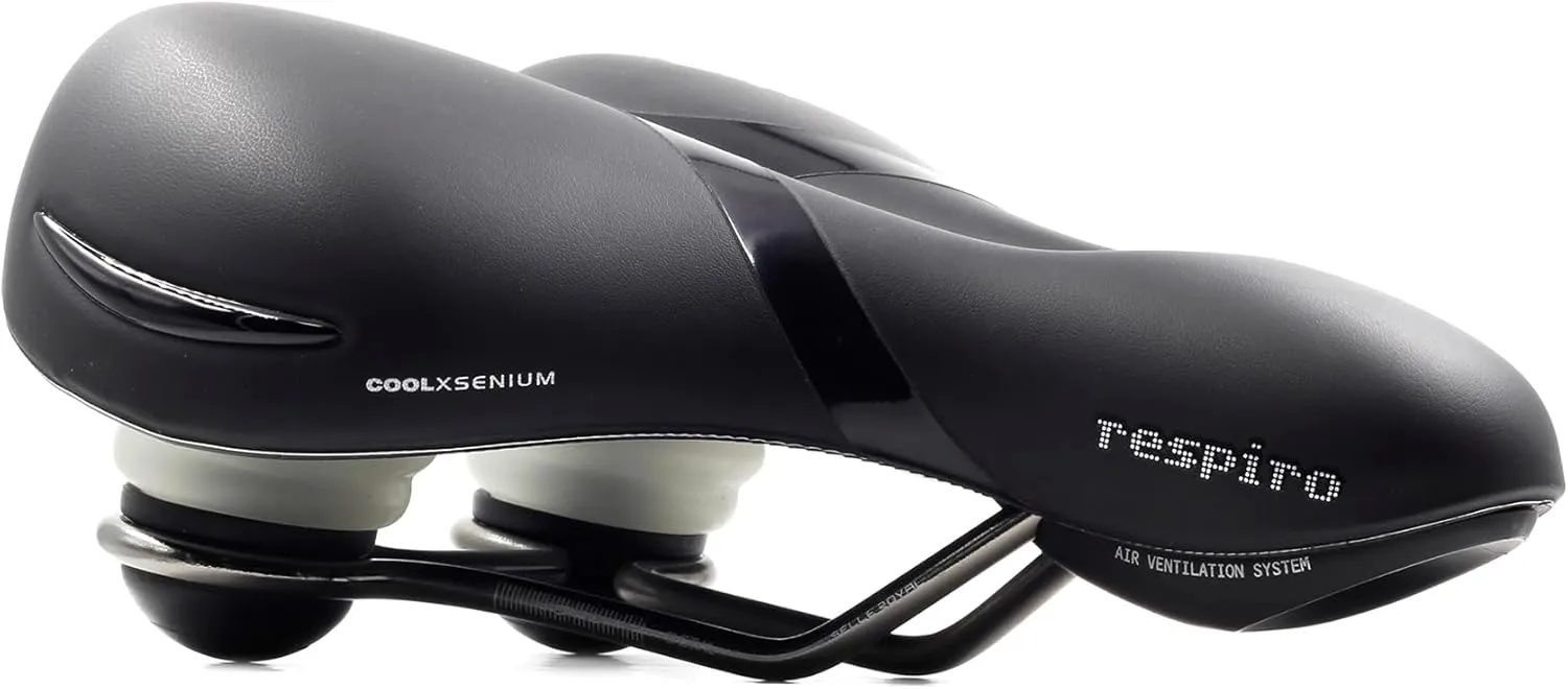 Selle Royal Respiro Relaxed, Unisex Bike Seat with Ventilation Channel for Extra Comfort, Black, One Size
