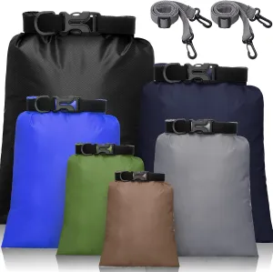 Shappy 6 Pcs Waterproof Dry Bag Set 6 Sizes Lightweight Sacks and Long Adjustable Shoulder Strap Outdoor Water Proof Keep Gear Dry Bag Stuff Sacks for Backpacking, Boating, Hiking, Camping (Dark)