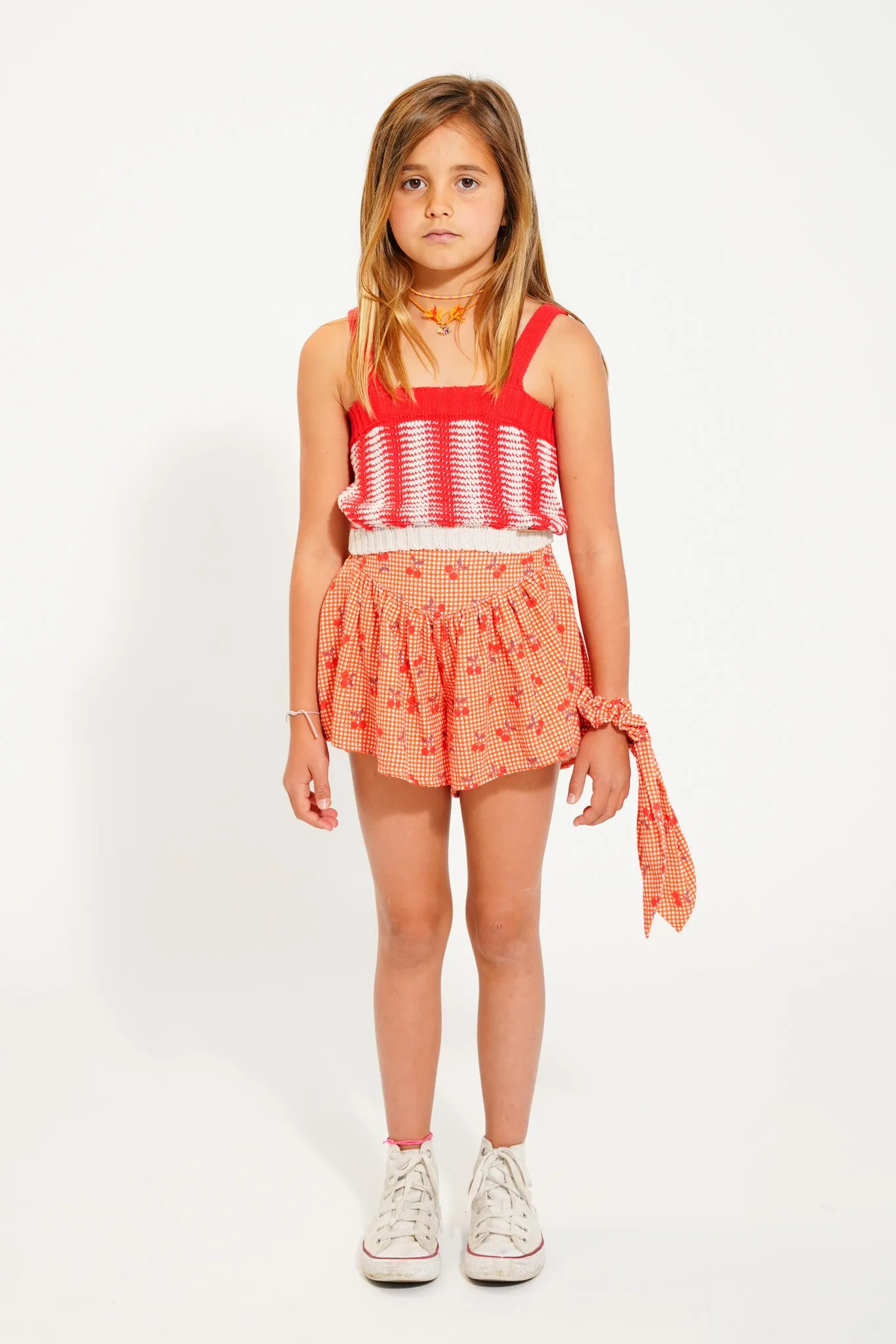 Shorts | Red & White Checkered W/ Cherries