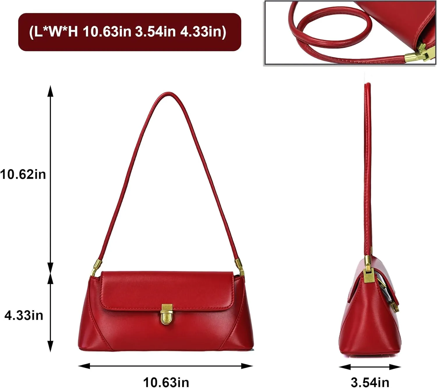Shoulder Bag for Women Vintage Purse Leather Handbags Small Tote Bags with Buckle Closure