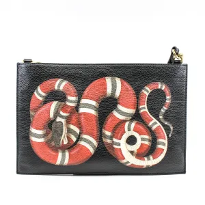 shoulder  bag snake print leather ghw