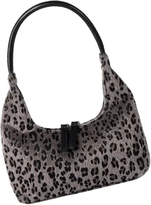 Shoulder Handbag，Korean Styles Plush Bag Leopards Print Retro Handbag for Fashion Women Unique Pattern Evening Bag for Party Cocktail