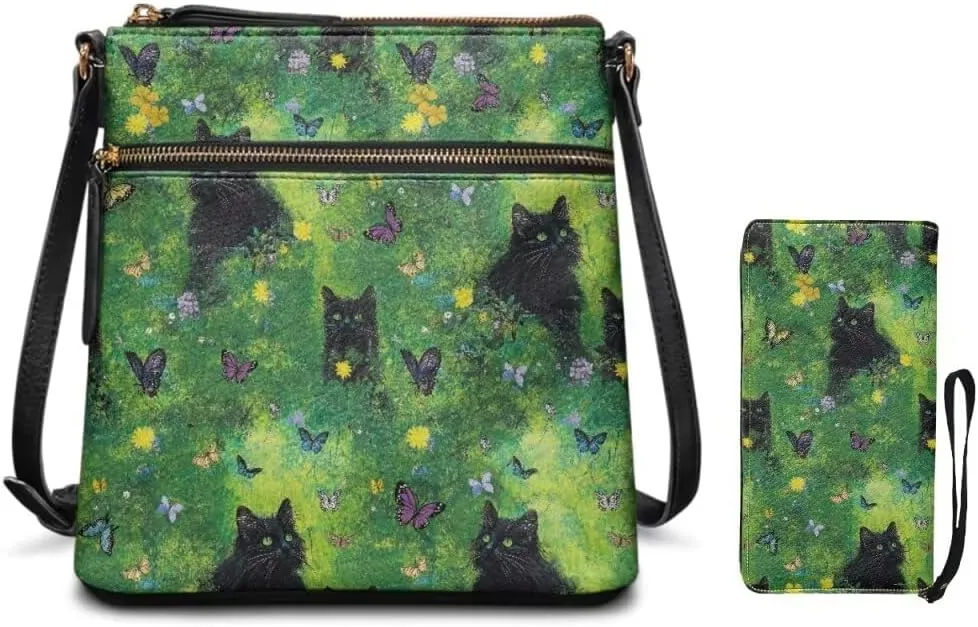 Shoulder Wallet 2Pcs, Leather Shoulder Bags with Belt Wallet Set of 2 Lightweight & Portable for Travel & Shopping