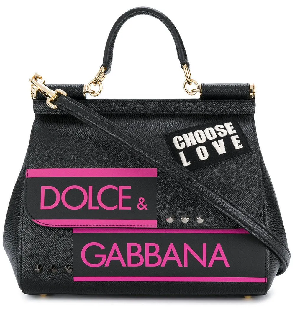 Sicily Choose Love Tote - Black or Red