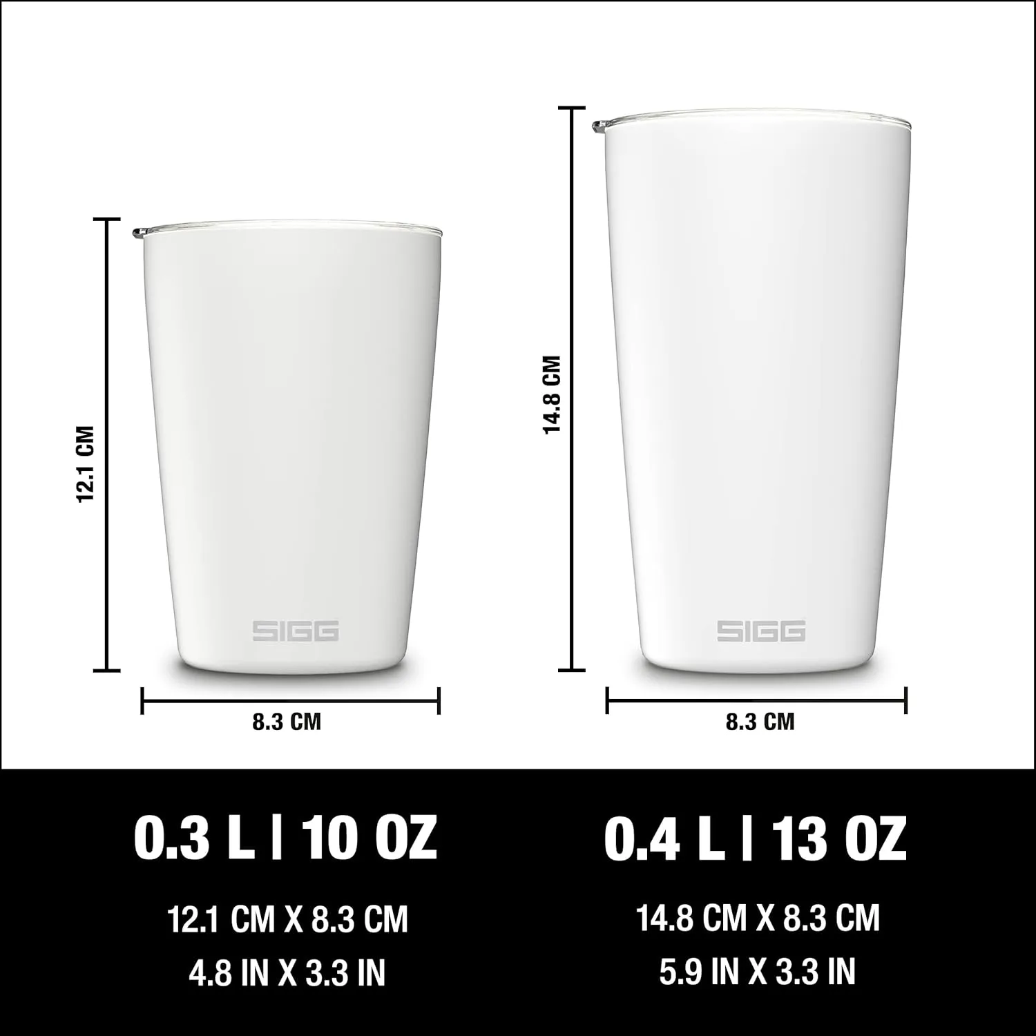 SIGG - Neso Pure Cream Travel Mug - With Tritan Lid - Dishwasher Safe - 18/8 Stainless Steel - 10/14 Oz