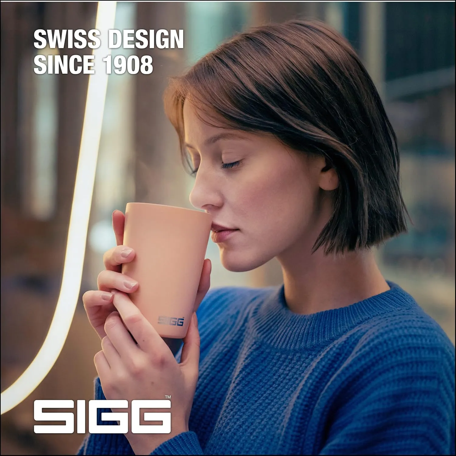 SIGG - Neso Pure Cream Travel Mug - With Tritan Lid - Dishwasher Safe - 18/8 Stainless Steel - 10/14 Oz