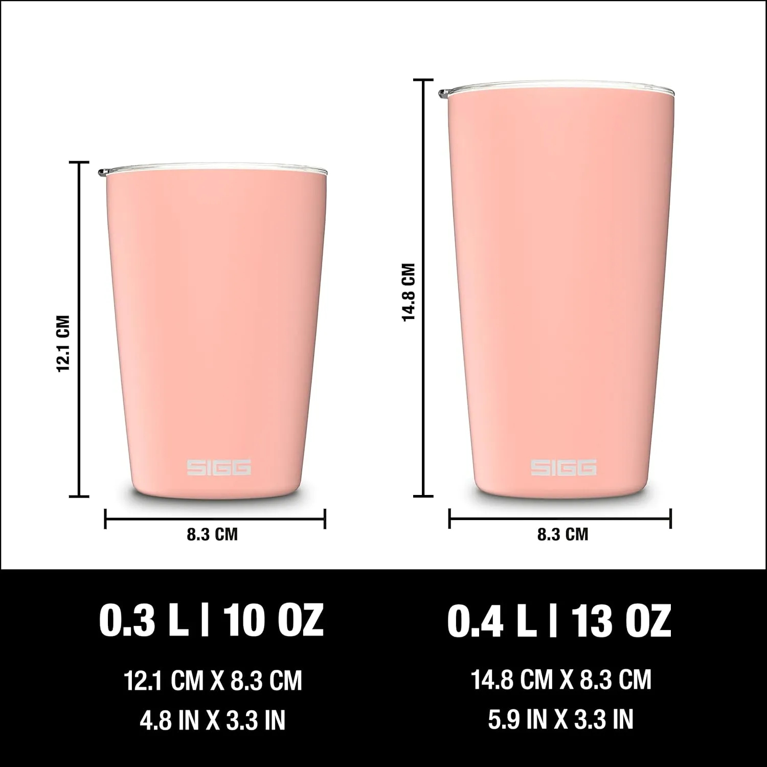SIGG - Neso Pure Cream Travel Mug - With Tritan Lid - Dishwasher Safe - 18/8 Stainless Steel - 10/14 Oz