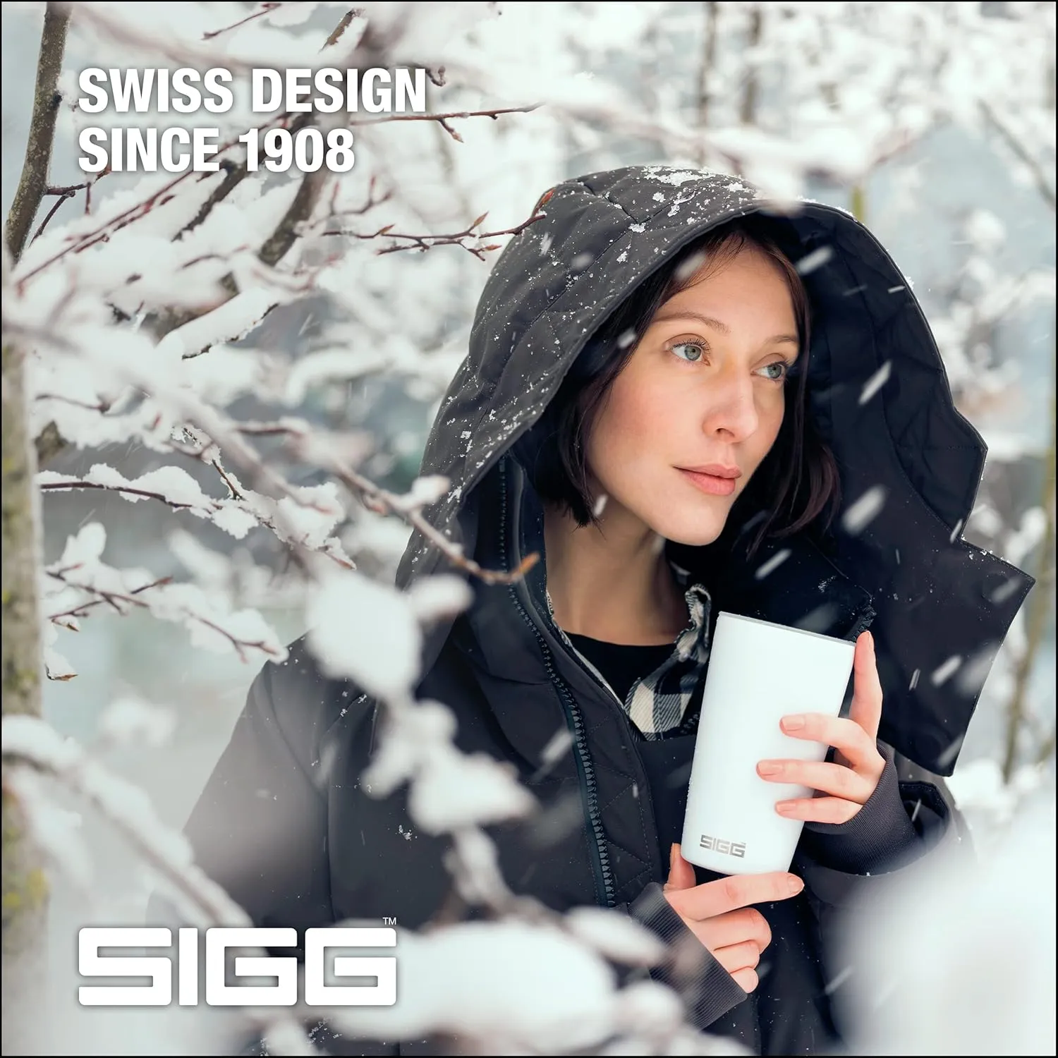 SIGG - Neso Pure Cream Travel Mug - With Tritan Lid - Dishwasher Safe - 18/8 Stainless Steel - 10/14 Oz