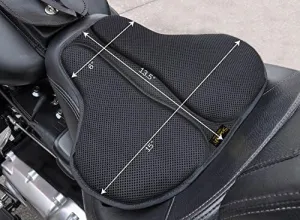 Skwoosh Classic Saddle Motorcycle Gel Seat Cushion Cooling Mesh Breathable Fabric | Accessories | Made in USA (Long)