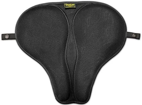 Skwoosh Classic Saddle Motorcycle Gel Seat Cushion Cooling Mesh Breathable Fabric | Accessories | Made in USA (Long)