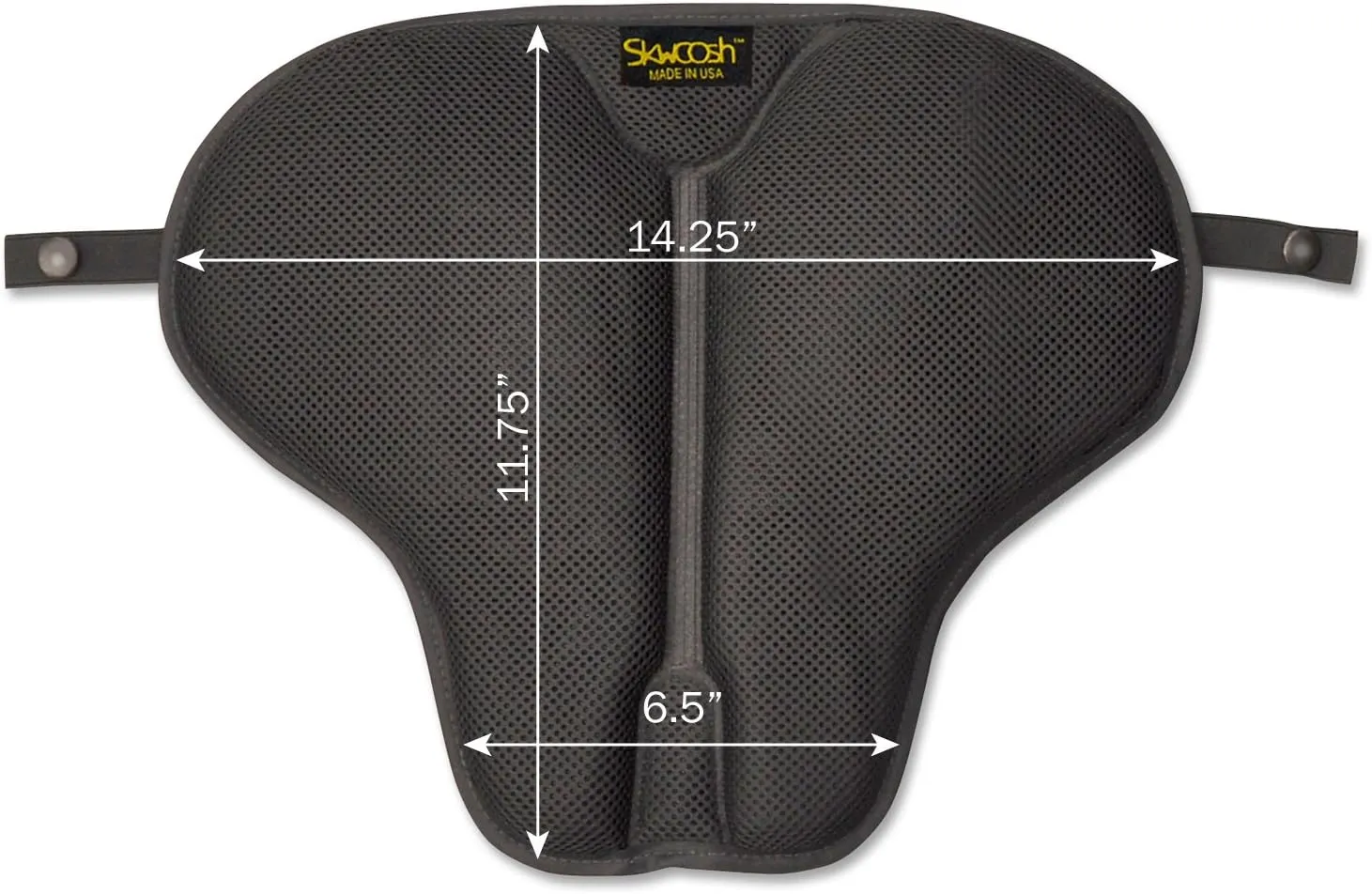 Skwoosh Classic Saddle Motorcycle Gel Seat Cushion Cooling Mesh Breathable Fabric | Accessories | Made in USA (Short)