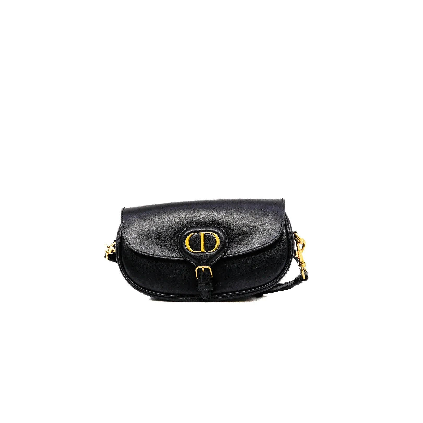 small bobby bag with strap in calfskin black ghw 2021